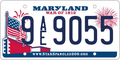 MD license plate 9AE9055
