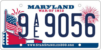 MD license plate 9AE9056