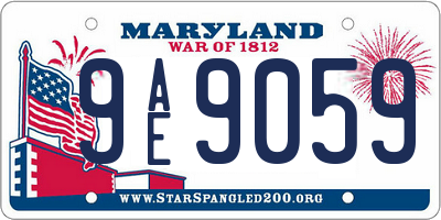 MD license plate 9AE9059