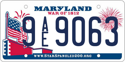 MD license plate 9AE9063