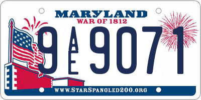 MD license plate 9AE9071