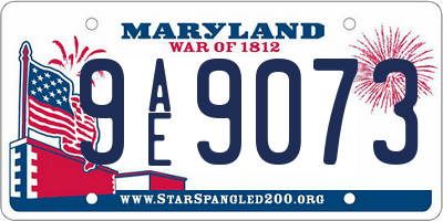 MD license plate 9AE9073