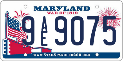 MD license plate 9AE9075