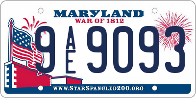 MD license plate 9AE9093