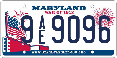 MD license plate 9AE9096