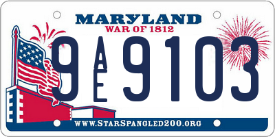 MD license plate 9AE9103