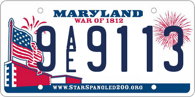 MD license plate 9AE9113