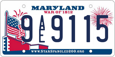MD license plate 9AE9115