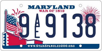MD license plate 9AE9138
