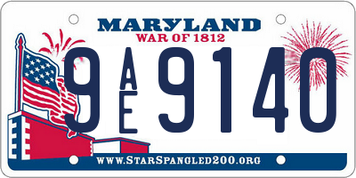 MD license plate 9AE9140
