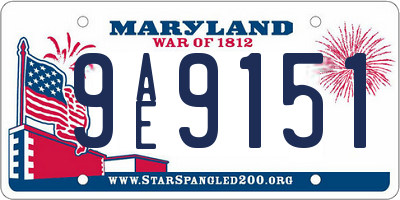 MD license plate 9AE9151