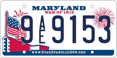 MD license plate 9AE9153
