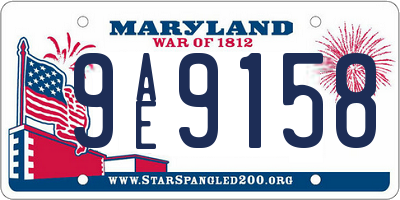 MD license plate 9AE9158