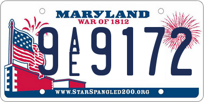MD license plate 9AE9172