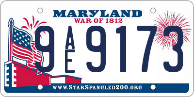 MD license plate 9AE9173