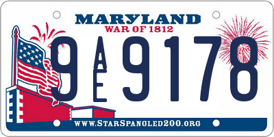 MD license plate 9AE9178