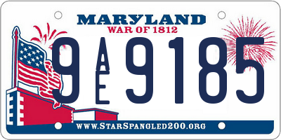 MD license plate 9AE9185