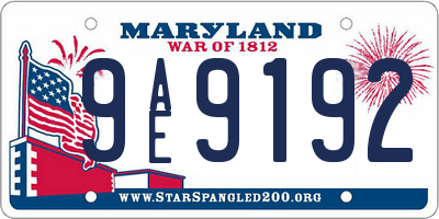 MD license plate 9AE9192