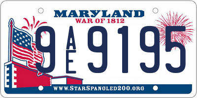MD license plate 9AE9195