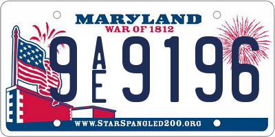 MD license plate 9AE9196