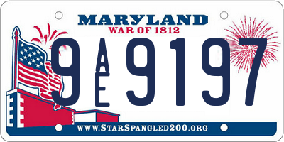 MD license plate 9AE9197