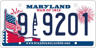 MD license plate 9AE9201