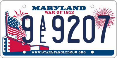 MD license plate 9AE9207