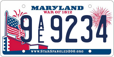 MD license plate 9AE9234