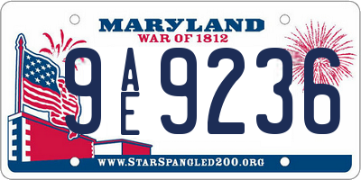 MD license plate 9AE9236