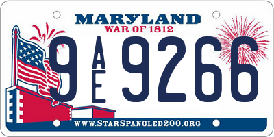 MD license plate 9AE9266