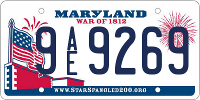 MD license plate 9AE9269