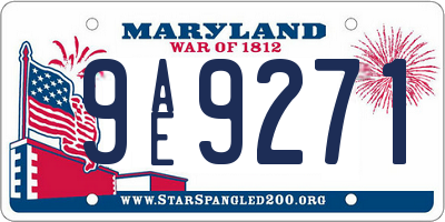 MD license plate 9AE9271