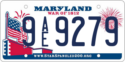 MD license plate 9AE9279