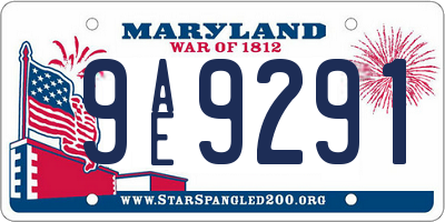 MD license plate 9AE9291