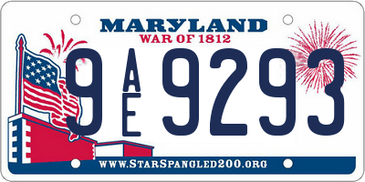 MD license plate 9AE9293