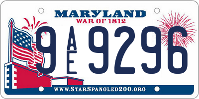 MD license plate 9AE9296