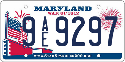 MD license plate 9AE9297