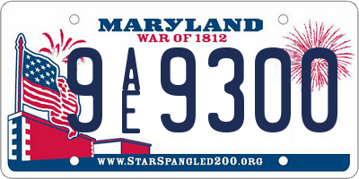 MD license plate 9AE9300