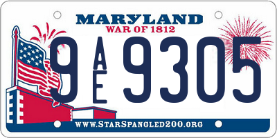 MD license plate 9AE9305