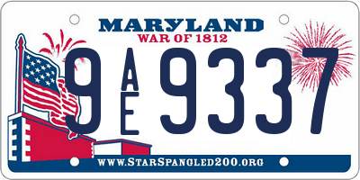 MD license plate 9AE9337