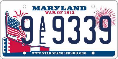 MD license plate 9AE9339