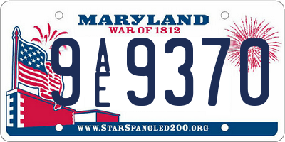 MD license plate 9AE9370