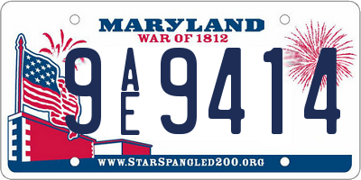 MD license plate 9AE9414