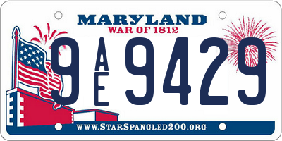 MD license plate 9AE9429
