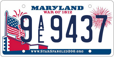 MD license plate 9AE9437