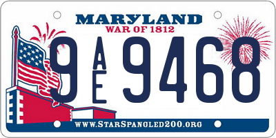 MD license plate 9AE9468