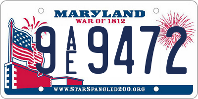MD license plate 9AE9472