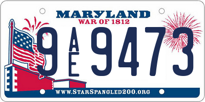 MD license plate 9AE9473