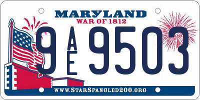 MD license plate 9AE9503