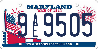 MD license plate 9AE9505
